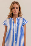 COTTON EXTENDED SLEEVE SHIRT BLUE