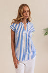 COTTON EXTENDED SLEEVE SHIRT BLUE