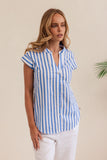 COTTON EXTENDED SLEEVE SHIRT BLUE