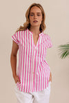 COTTON EXT SLEEVE SHIRT PINK