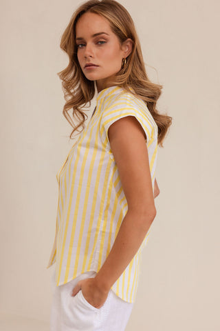 COTTON EXTENDED SLEEVE SHIRT YELLOW