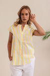COTTON EXTENDED SLEEVE SHIRT YELLOW