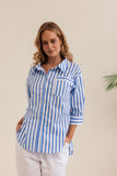 COTTON 3/4 SLEEVE COLLARED SHIRT
