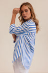 COTTON 3/4 SLEEVE COLLARED SHIRT