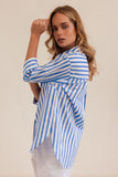 COTTON 3/4 SLEEVE COLLARED SHIRT
