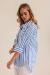 COTTON 3/4 SLEEVE COLLARED SHIRT