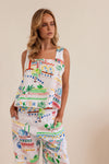 LINEN MARRAKESH SQUARE NECK TOP