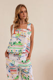 LINEN MARRAKESH SQUARE NECK TOP