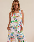 LINEN MARRAKESH SQUARE NECK TOP