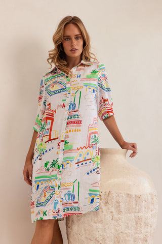LINEN MARRAKESH SHIRTMAKER DRESS