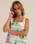 LINEN MARRAKESH SQUARE NECK SHIFT DRESS