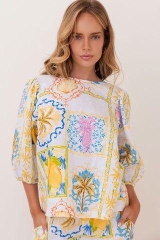 LINEN AMALFI DREAMS TOP