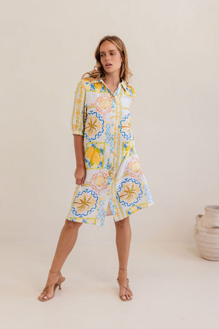 LINEN AMALFI DREAMS SHIRTMAKER DRESS
