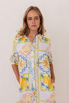 LINEN AMALFI DREAMS SHIRTMAKER DRESS