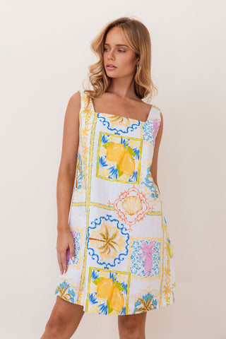 LINEN AMALFI DREAMS SHIFT DRESS