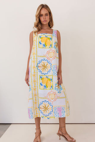 LINEN AMALFI DREAMS LONG DRESS