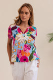 LINEN BLOOM BURST TOP
