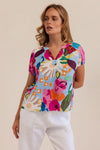 LINEN BLOOM BURST TOP