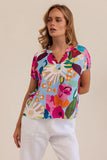 LINEN BLOOM BURST TOP