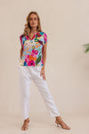 LINEN BLOOM BURST TOP
