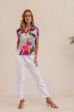 LINEN BLOOM BURST TOP