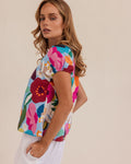 LINEN BLOOM BURST TOP
