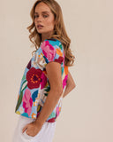 LINEN BLOOM BURST TOP