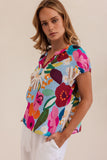 LINEN BLOOM BURST TOP