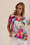 LINEN BLOOM BURST TOP