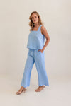 LINEN CHAMBRAY SQUARE NECK TANK