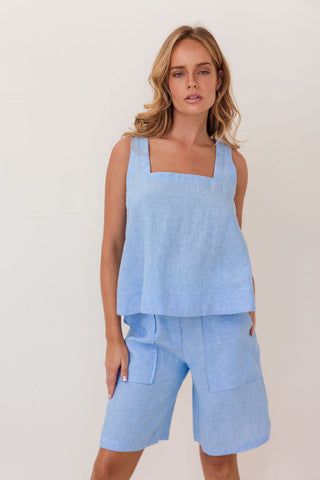 LINENT CHAMBRAY SHORT