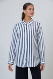 COTTON NAVY STRIPE SHIRT