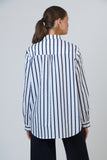 COTTON NAVY STRIPE SHIRT