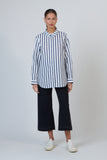 COTTON NAVY STRIPE SHIRT