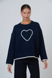 JUMPER NAVY WITH HEART