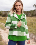 BRUSHED WOOL PLAID JACKET