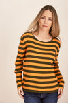 CASHMERE RIB STRIPE SWEATER