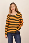 CASHMERE RIB STRIPE SWEATER