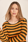 CASHMERE RIB STRIPE SWEATER