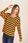 CASHMERE RIB STRIPE SWEATER