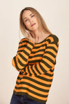 CASHMERE RIB STRIPE SWEATER
