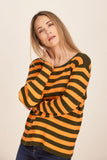 CASHMERE RIB STRIPE SWEATER