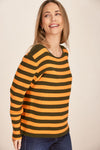 CASHMERE RIB STRIPE SWEATER
