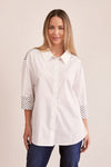 COTTON SPLICED STRIPE SHIRT