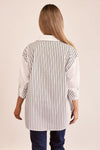 COTTON SPLICED STRIPE SHIRT