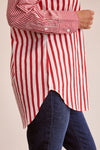 COTTON 2 WAY STRIPE SHIRT