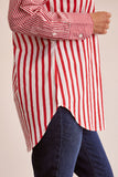 COTTON 2 WAY STRIPE SHIRT