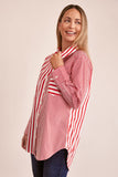 COTTON 2 WAY STRIPE SHIRT