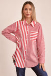 COTTON 2 WAY STRIPE SHIRT