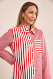 COTTON 2 WAY STRIPE SHIRT